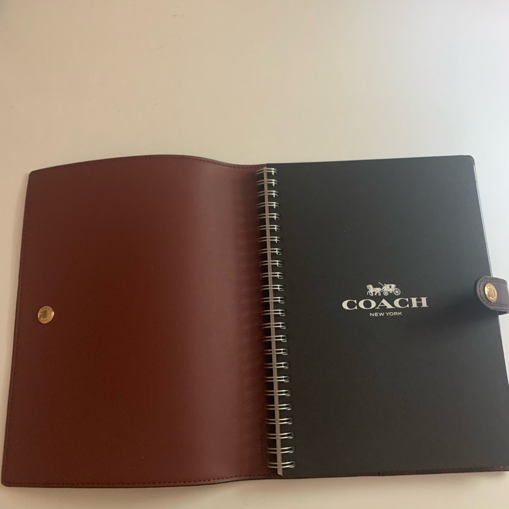 Coach Signature Leather Notebook Organizer in Burgundy/Chocolate - Picture 4 of 7